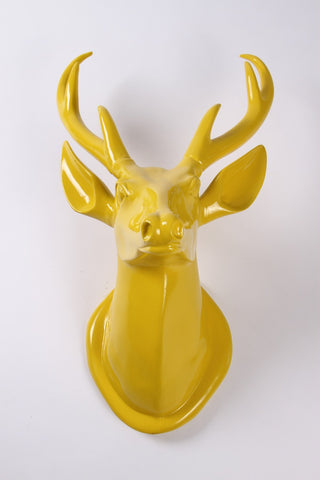 Faux Deer Head - Yellow